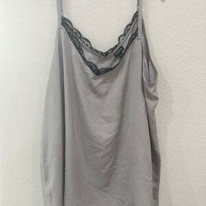 Torrid Gray Camisole with Black Lace Trim